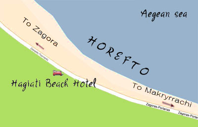 Horefto map - Hagiati Beach Hotel